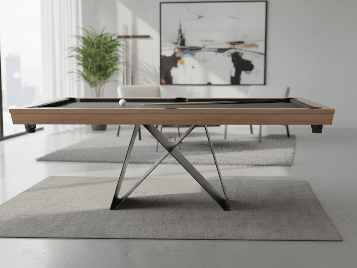 Table billard convertible en table à manger hêtre – Design 3 en 1
