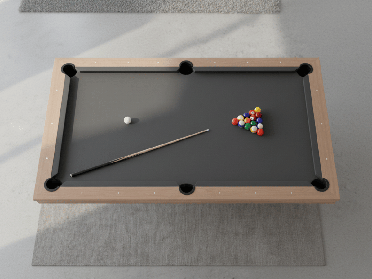 Table billard convertible en table à manger hêtre – Design 3 en 1